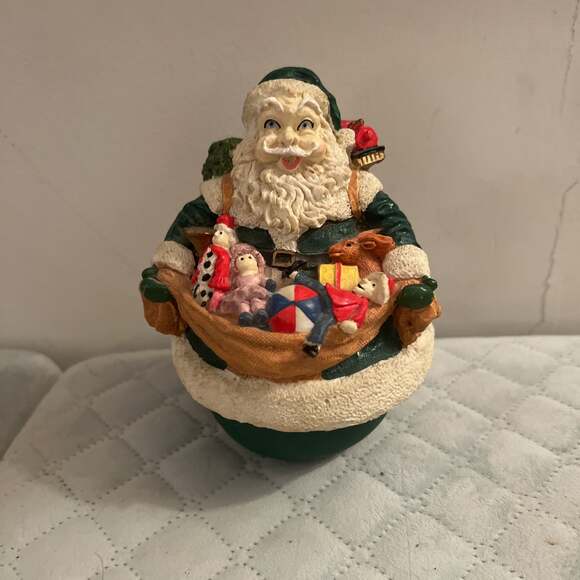 Enesco Other - Vintage Enesco Rotating Christmas Music Box Santa Claus Is Coming To Town